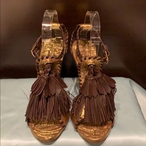 BCBG MaxAzria Bronze Tasseled Sandals
